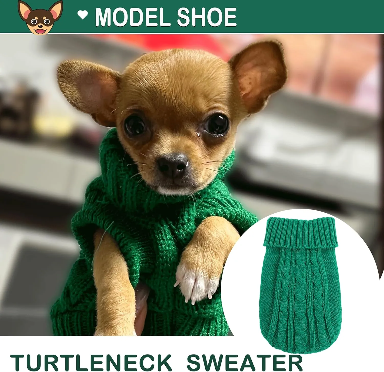 2 Pieces XXS Dog Sweater Teacup Dog Clothes Turtleneck Dog Sweater Fall Dog Clothes for Small Dogs Boy Girl, Winter Warm Pet Coat Puppy Outfits Cat Sweater Chihuahua Yorkie Sweater, Green   Purple