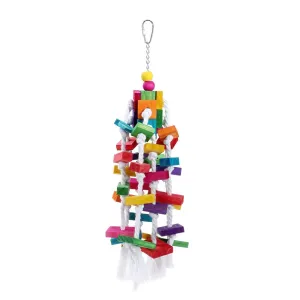3 x Large Hanging Swing Bird Parrot Toy | Wood & Rope