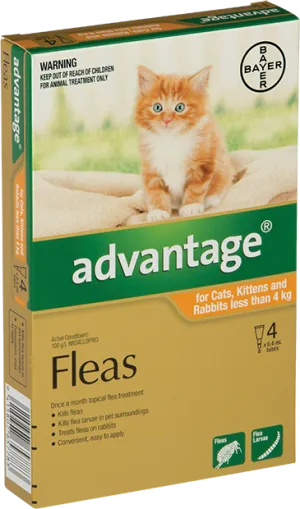 Advantage Cats & Rabbits Small 0-4KG 4 Pack