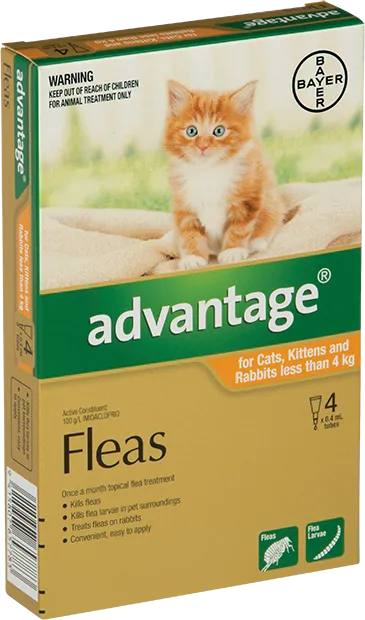 Advantage Cats & Rabbits Small 0-4KG 4 Pack