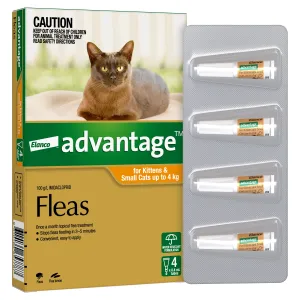Advantage Flea Treatment for Cats 0-4kg Orange 4 Pack^^^
