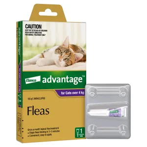 Advantage Flea Treatment for Cats 4kg Purple 1 Pack^^^