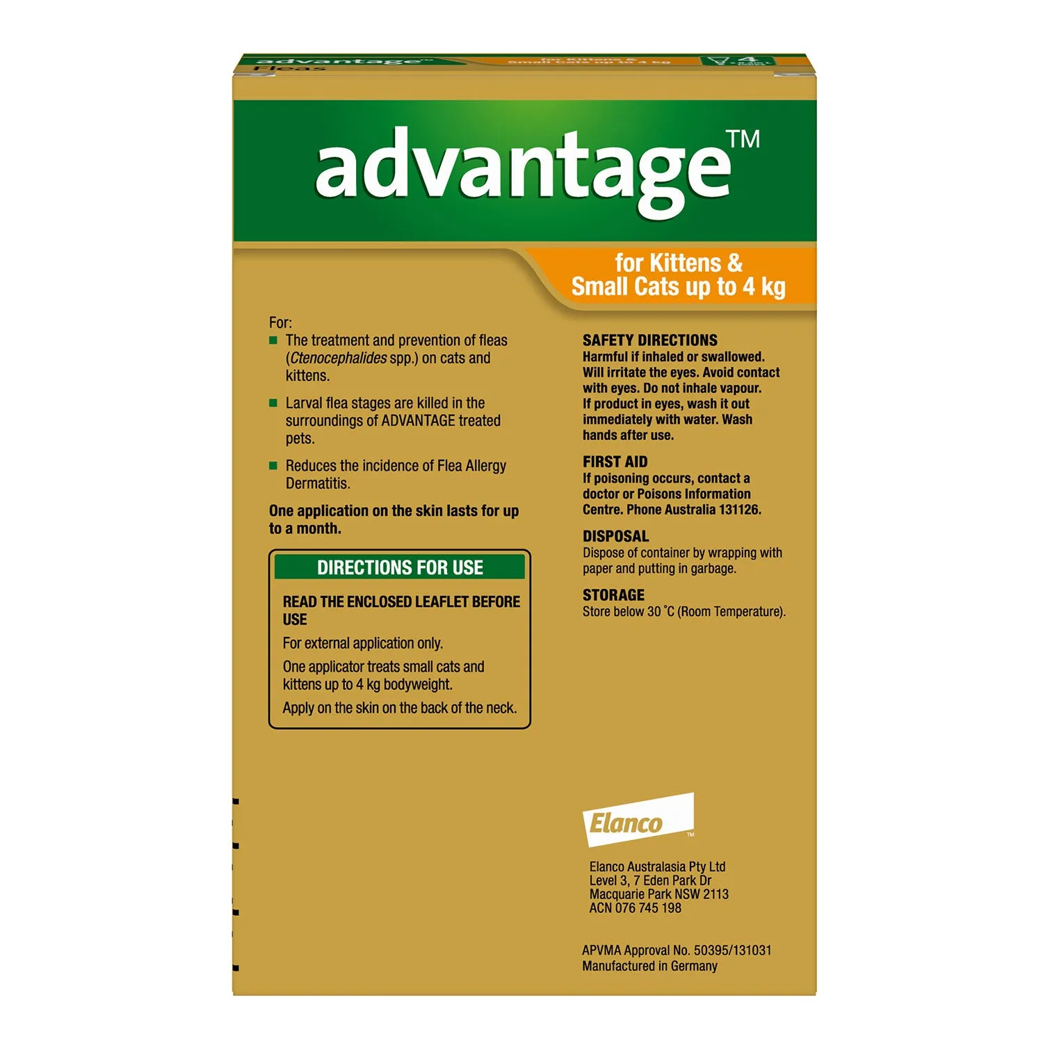 Advantage Flea Treatment for Kittens & Small Cats 0-4kg