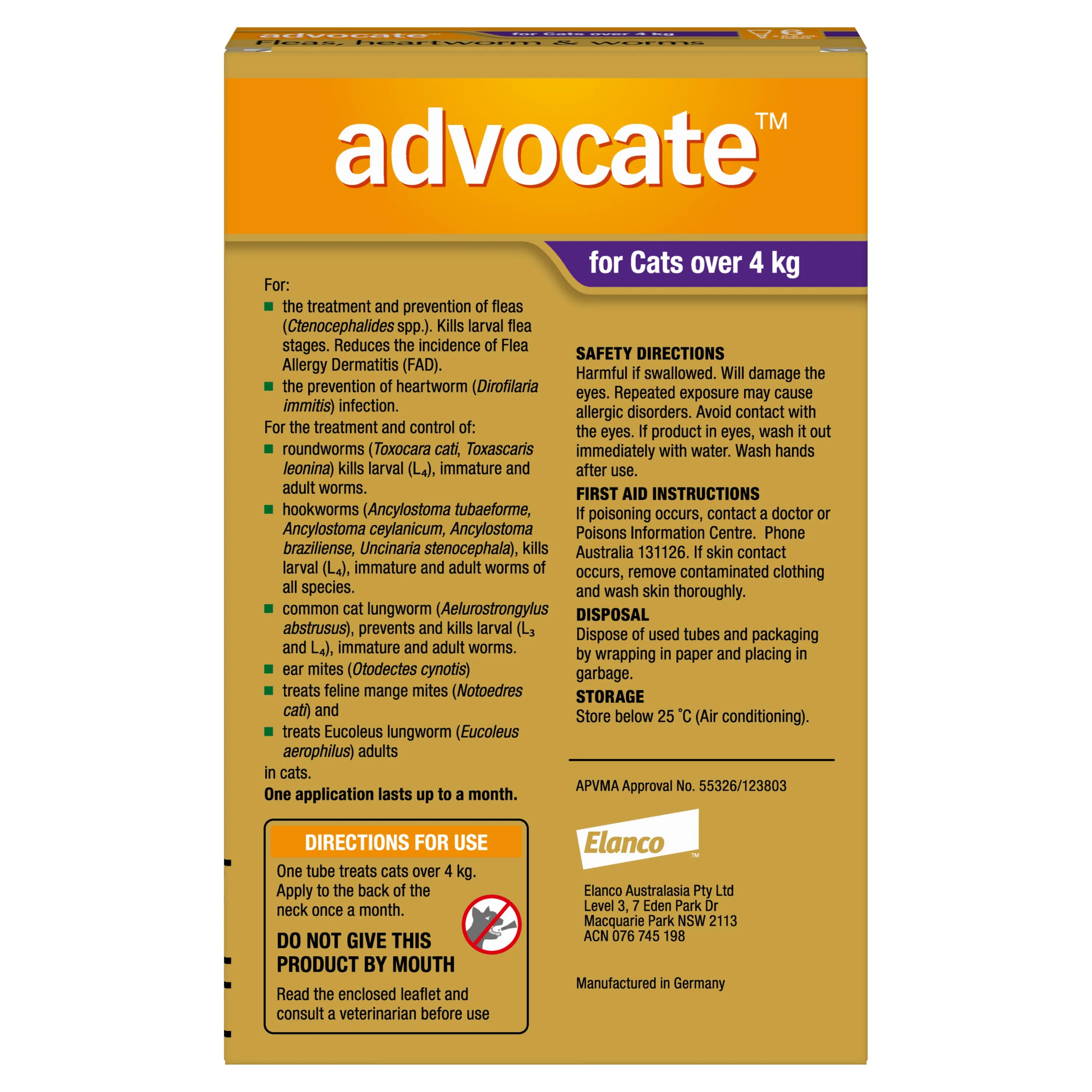 Advocate - Cat over 4kg (6pk)