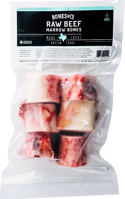 Bones & Co 2" Beef Marrow Bones, Dog Chew, 6pk
