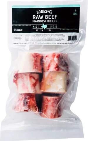 Bones & Co 2" Beef Marrow Bones, Dog Chew, 6pk