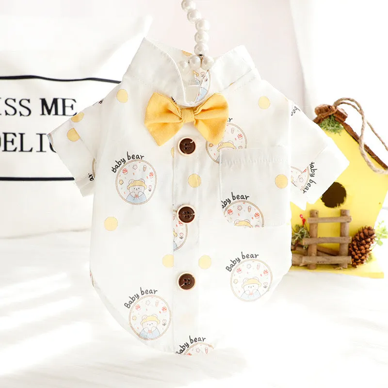 Bowtie Baby Bear Pet Shirt