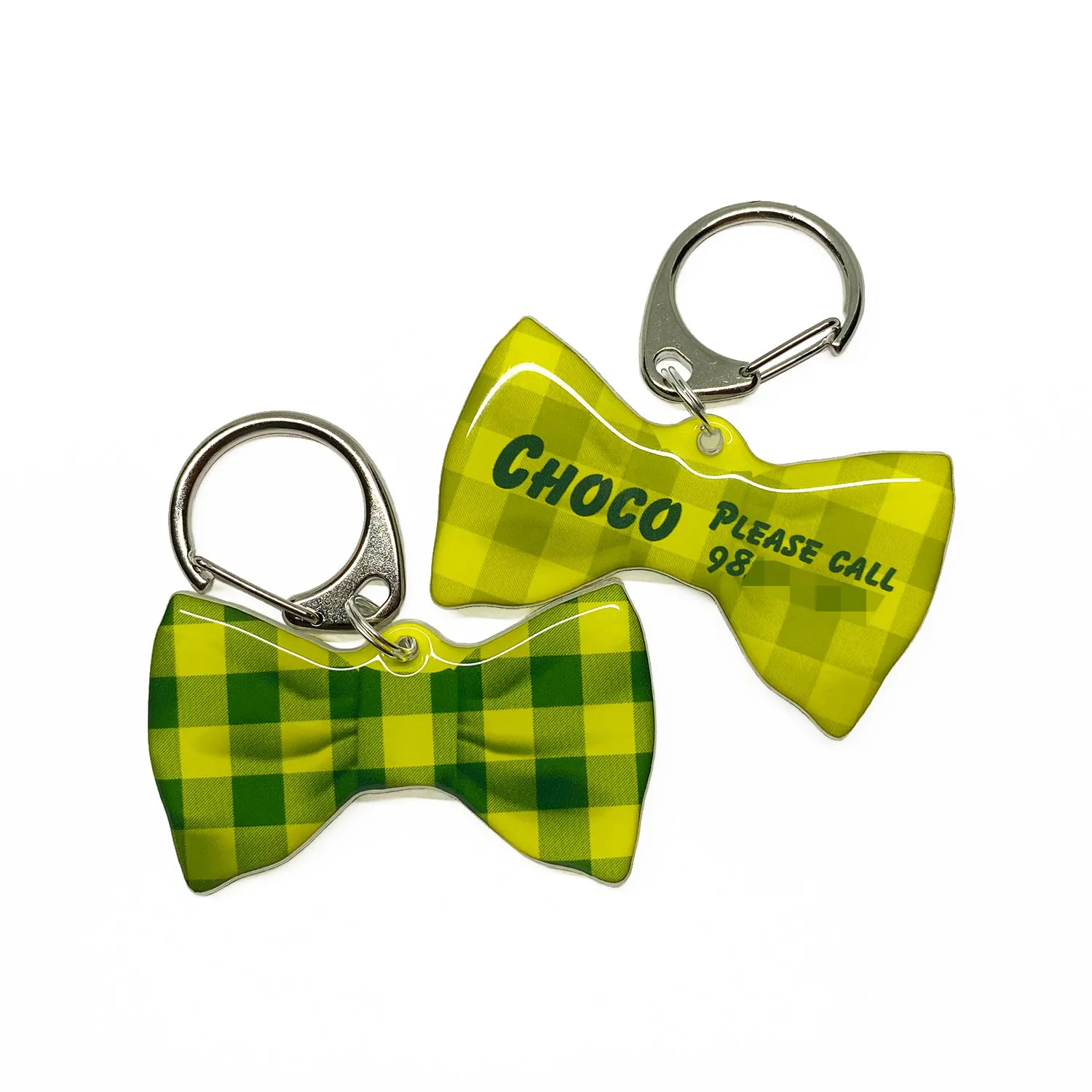Checker Bowtie Pet ID Tag