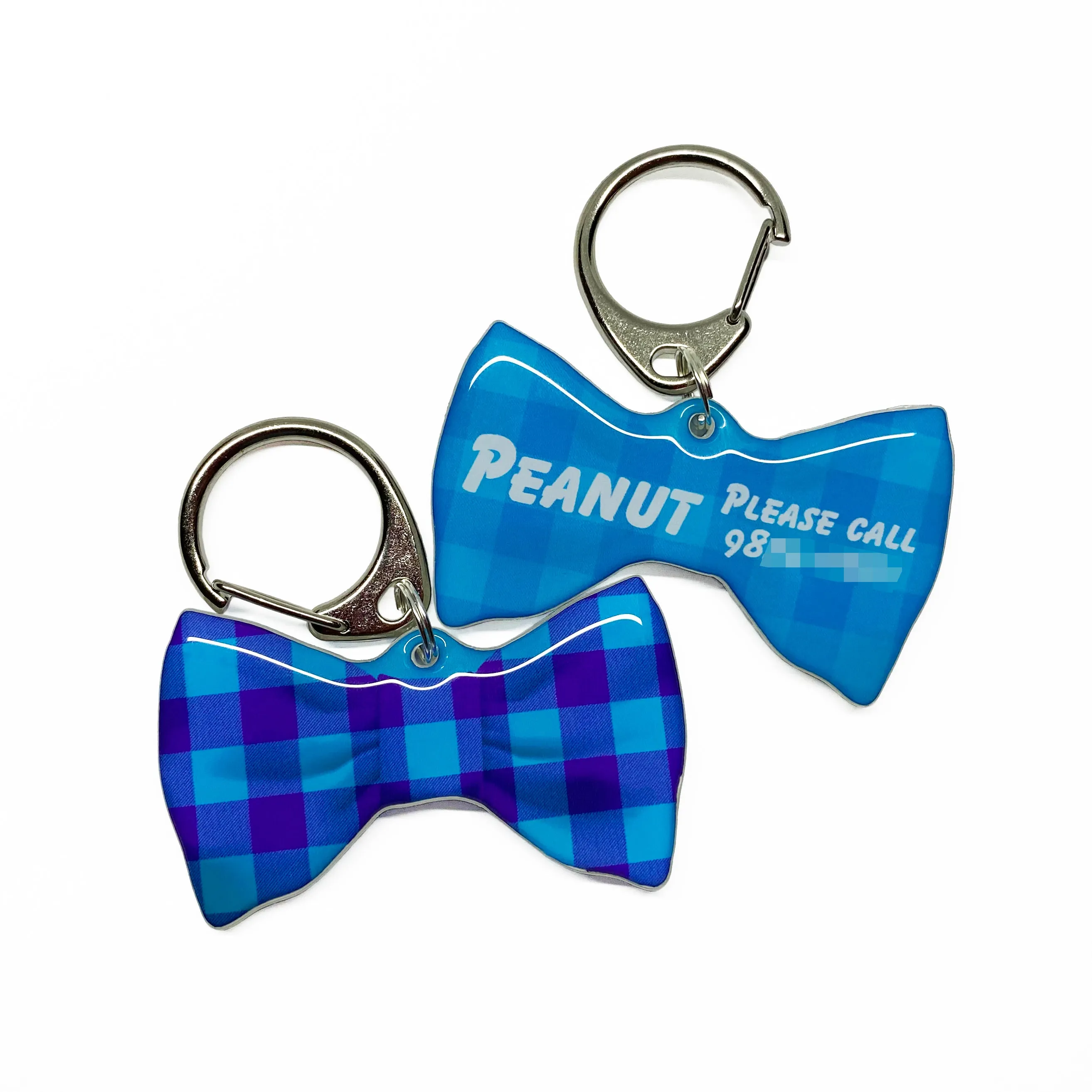 Checker Bowtie Pet ID Tag