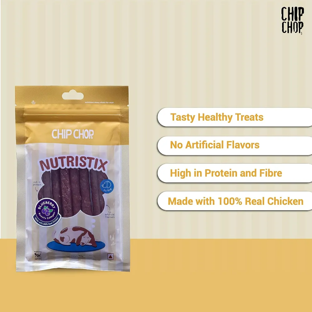 Chip Chops Duck, Blueberry and Bacon Nutristix Dog Treats Combo (3 x 70g)
