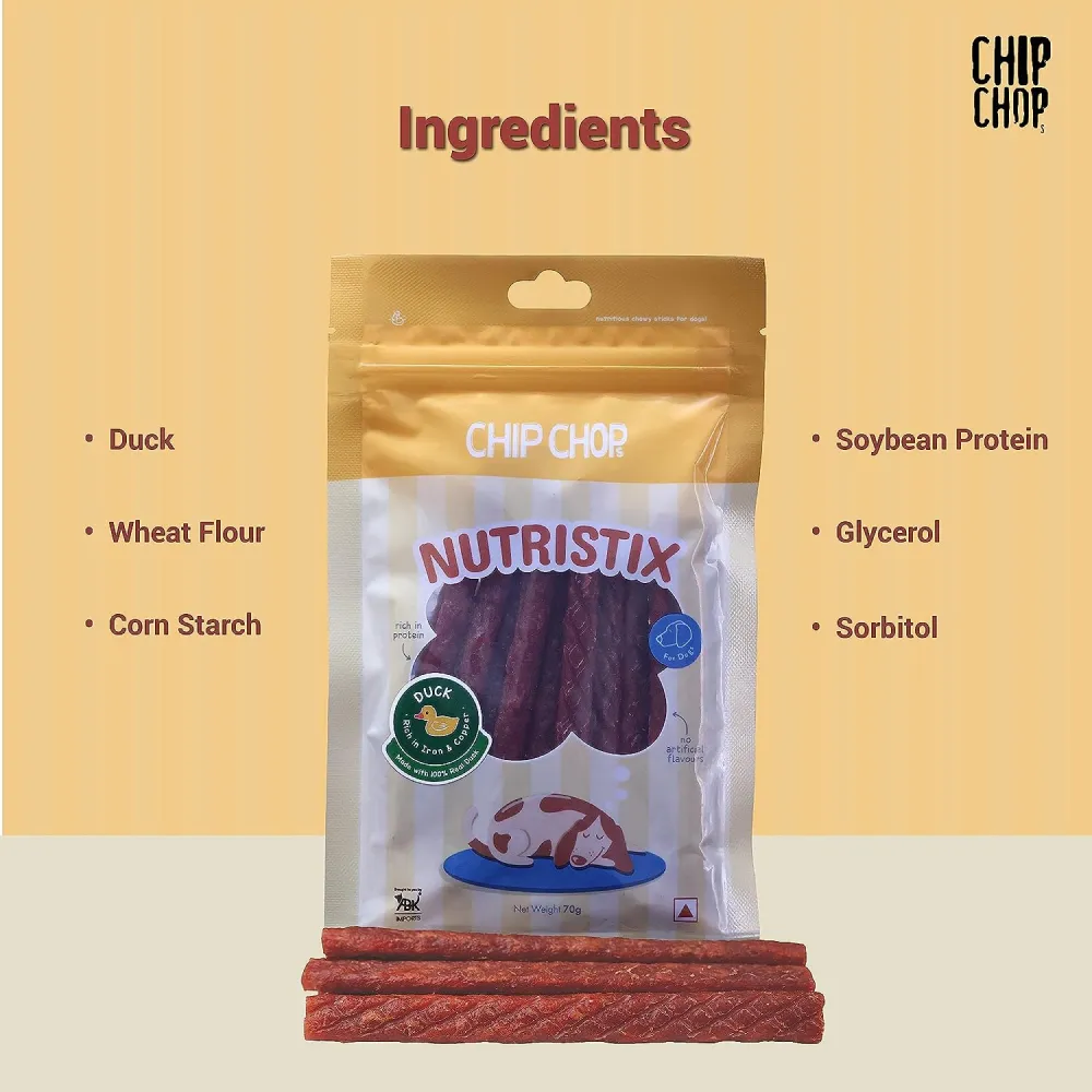Chip Chops Duck, Blueberry and Bacon Nutristix Dog Treats Combo (3 x 70g)