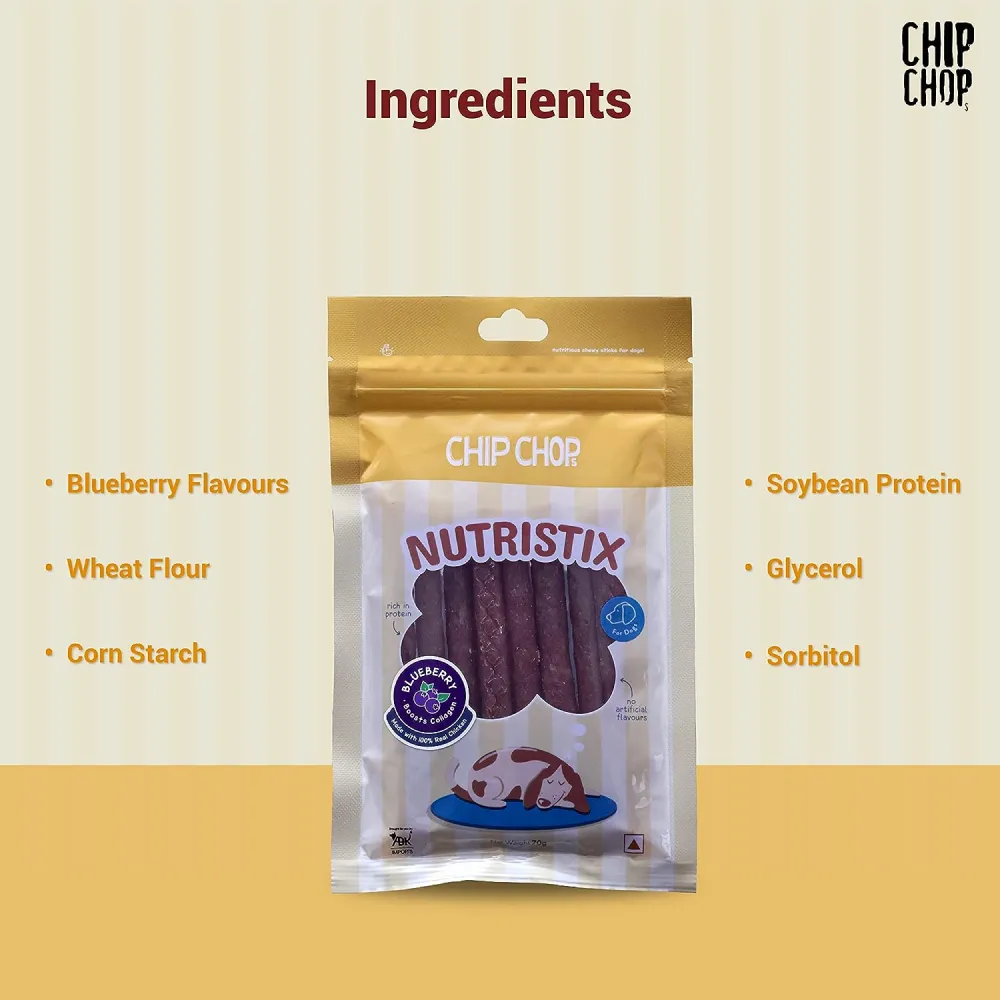 Chip Chops Duck, Blueberry and Bacon Nutristix Dog Treats Combo (3 x 70g)