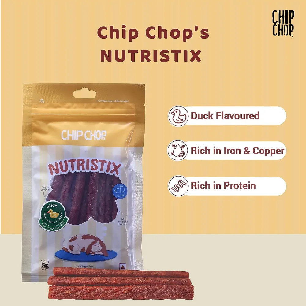 Chip Chops Duck, Blueberry and Bacon Nutristix Dog Treats Combo (3 x 70g)