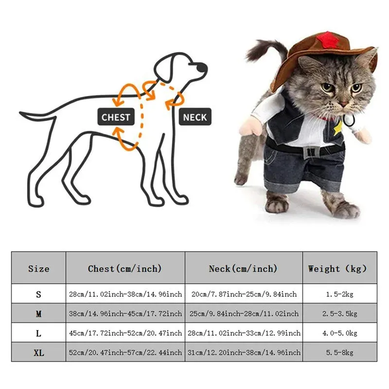 Cowboy-Themed Pet Costume for Dogs and Cats