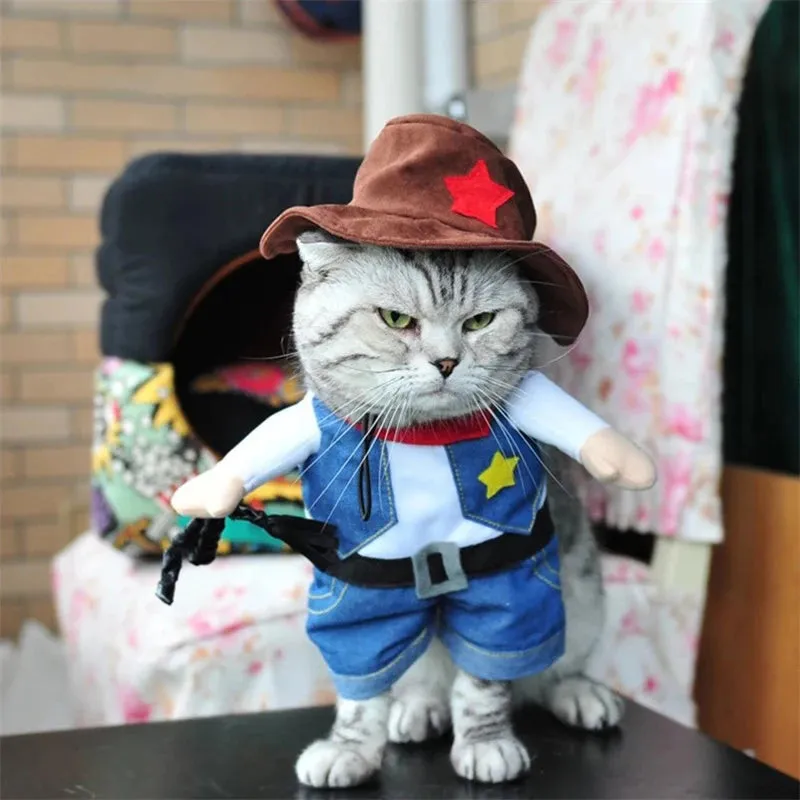 Cowboy-Themed Pet Costume for Dogs and Cats
