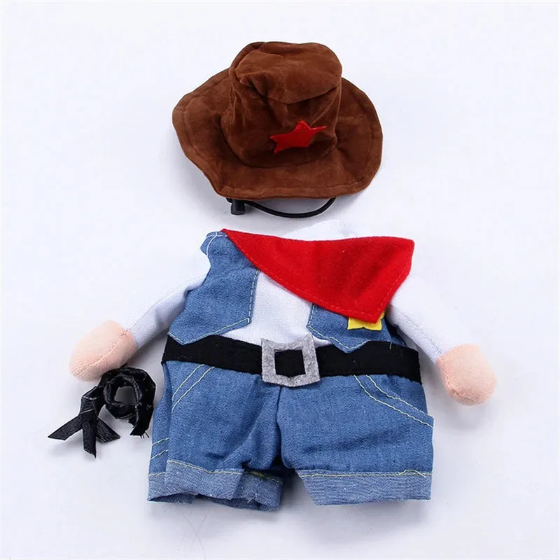 Cowboy-Themed Pet Costume for Dogs and Cats