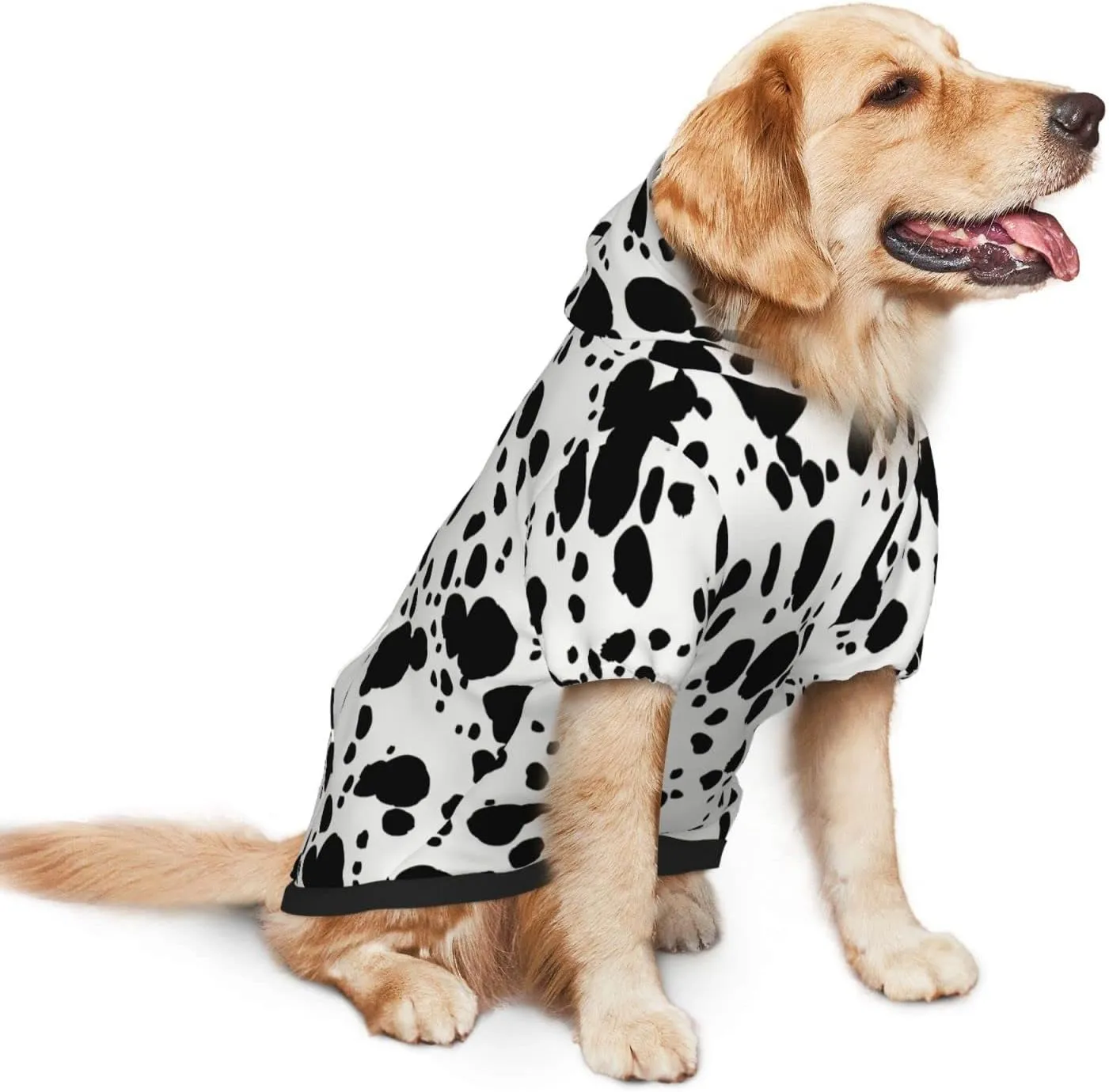 Cute Dalmatian Print Dog HoodiesDog Clothes with Pocket and Hat Winter Clothes Sweaters for Medium Large Dogs Girl Boy Pets' Clothes Outfits