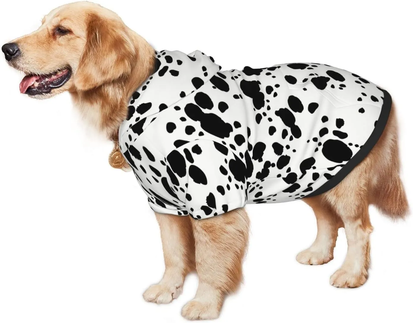Cute Dalmatian Print Dog HoodiesDog Clothes with Pocket and Hat Winter Clothes Sweaters for Medium Large Dogs Girl Boy Pets' Clothes Outfits