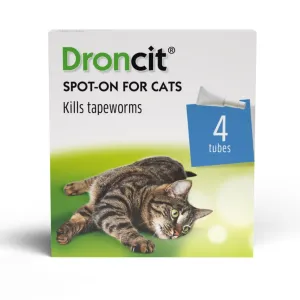 Droncit Spot-On Tapewormer for Cats - 4 Pip