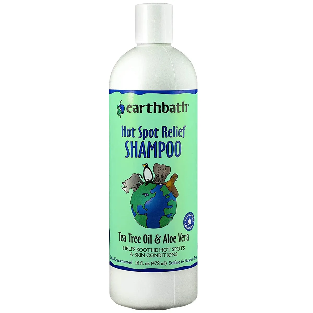 earthbath Hot Spot Relief Tea Tree & Aloe Dog & Cat Shampoo 16oz