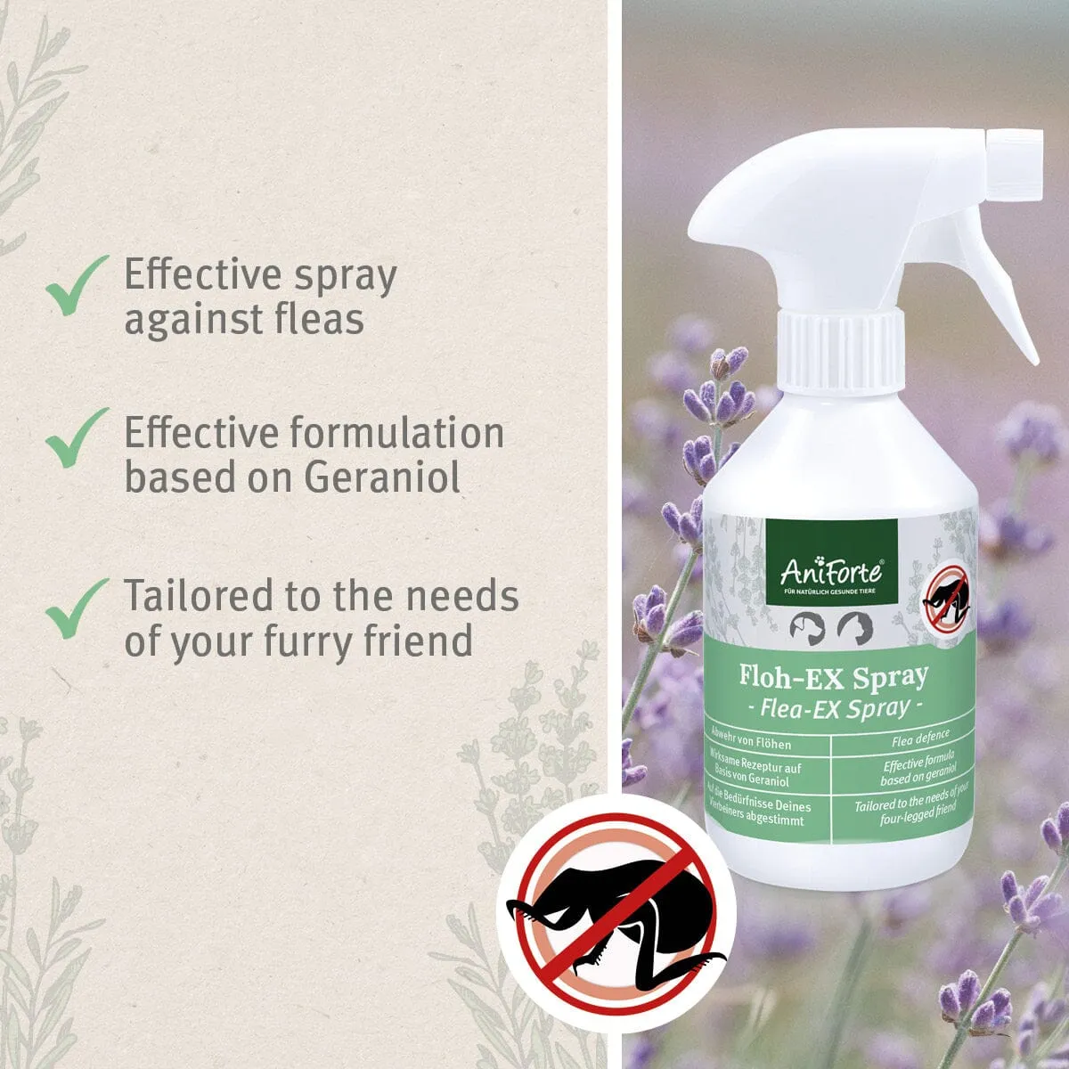 Flea-EX Spray 250ml - Natural Flea Treatment for Dogs & Cats