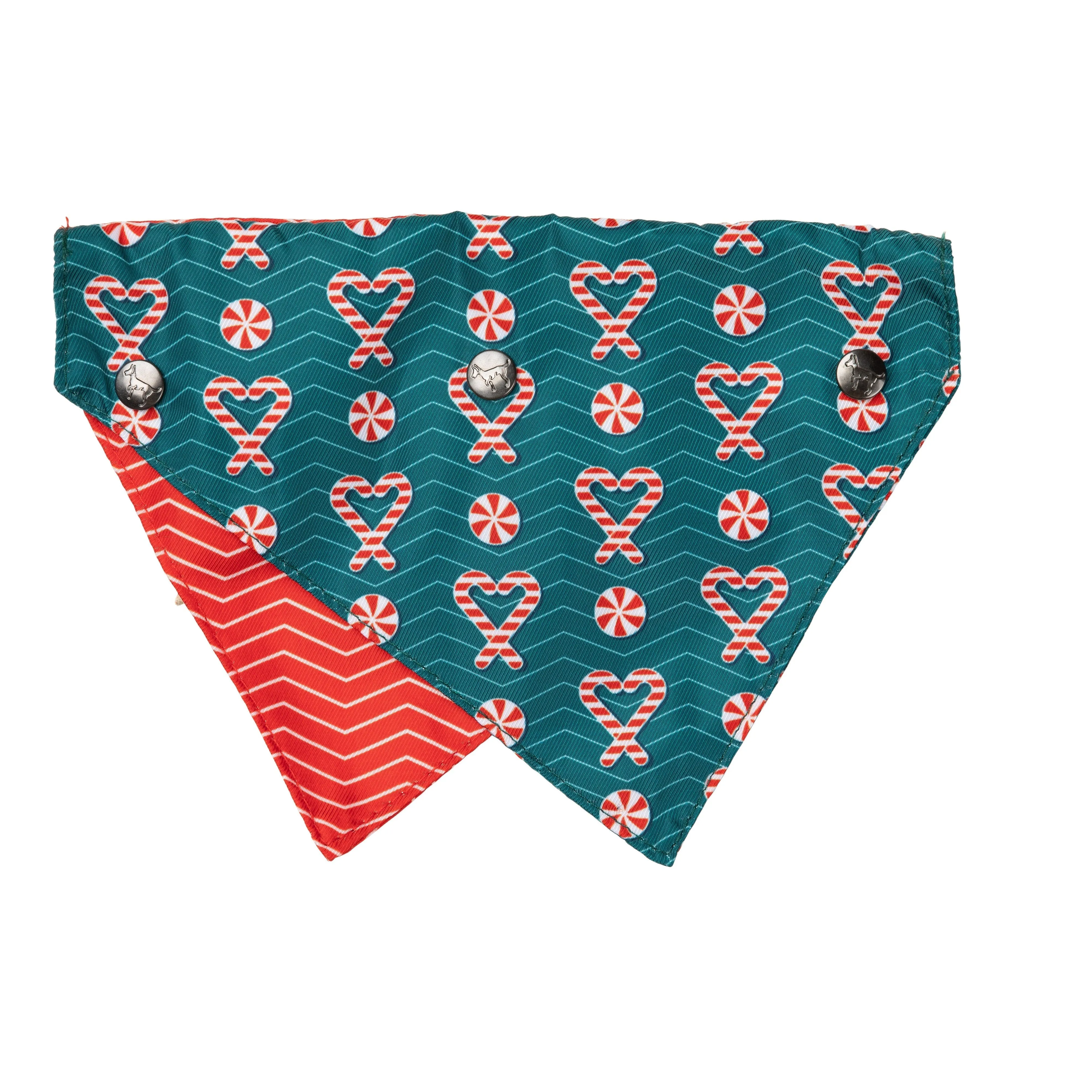 FuzzYard Christmas I Heart Candy Canes Dog Bandana and Bow Tie Set Medium to Large***