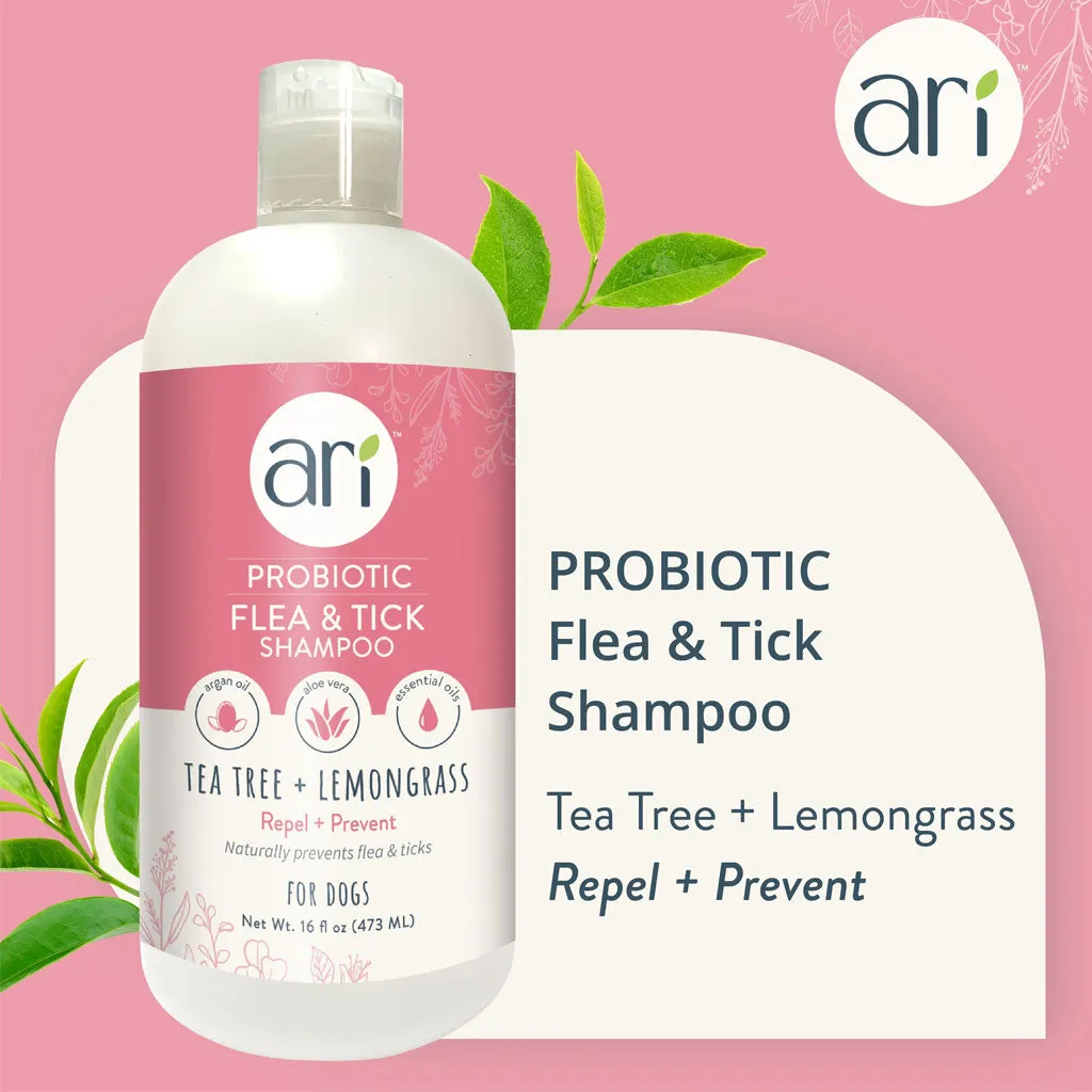 Health Extension Ari Probiotic Flea & Tick Shampoo Tea Tree & Lemongrass For Dogs, 16-oz