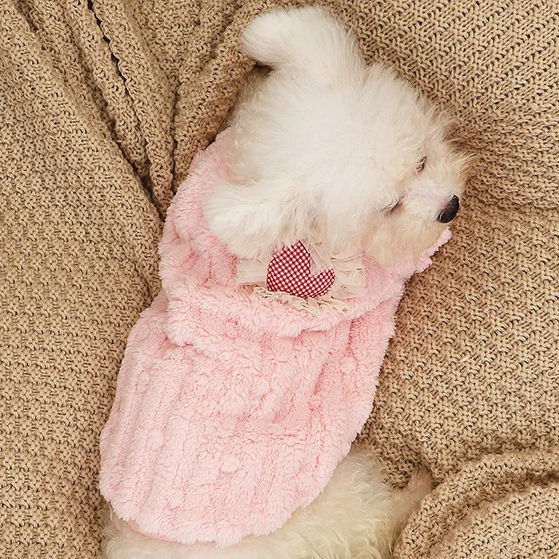 Heart Decoration Plush Pet Vest