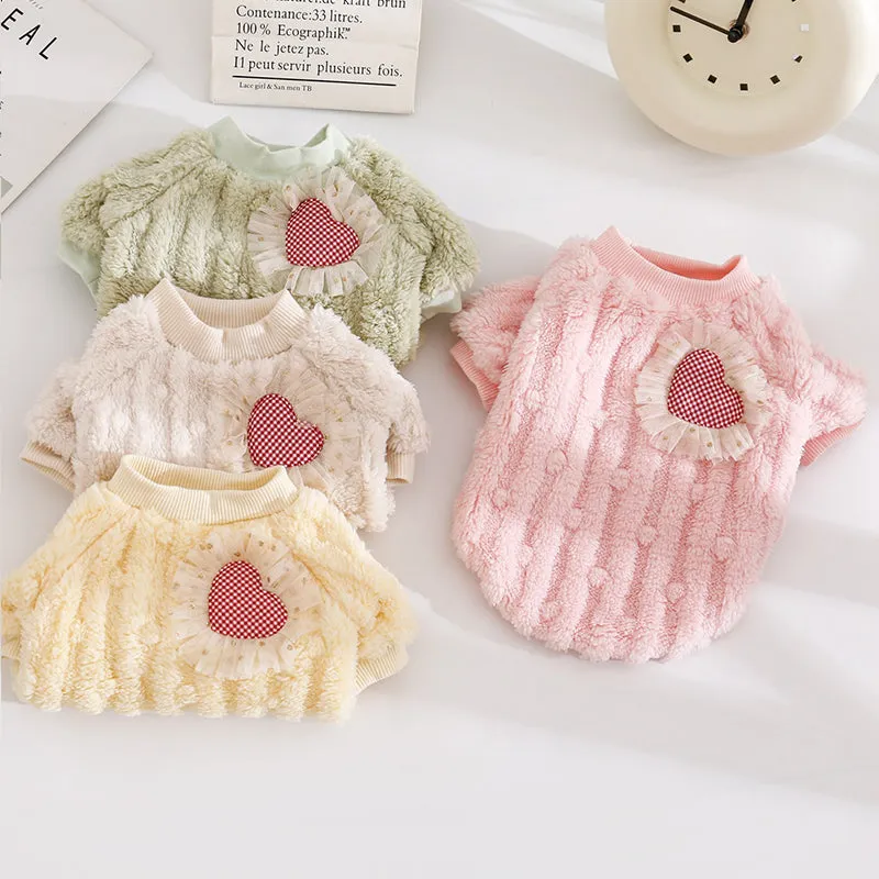 Heart Decoration Plush Pet Vest