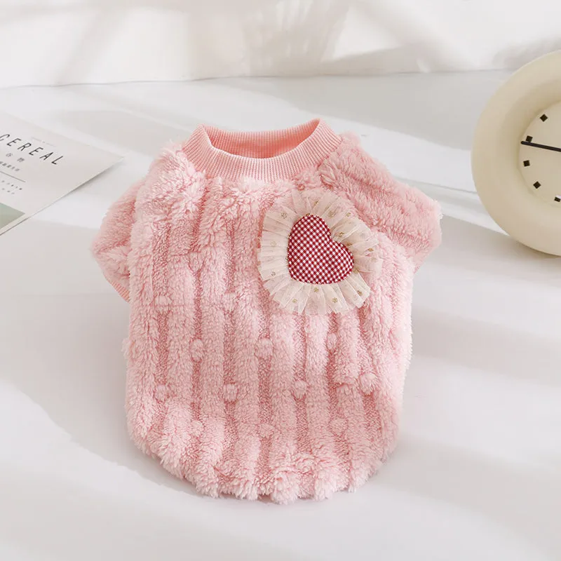 Heart Decoration Plush Pet Vest