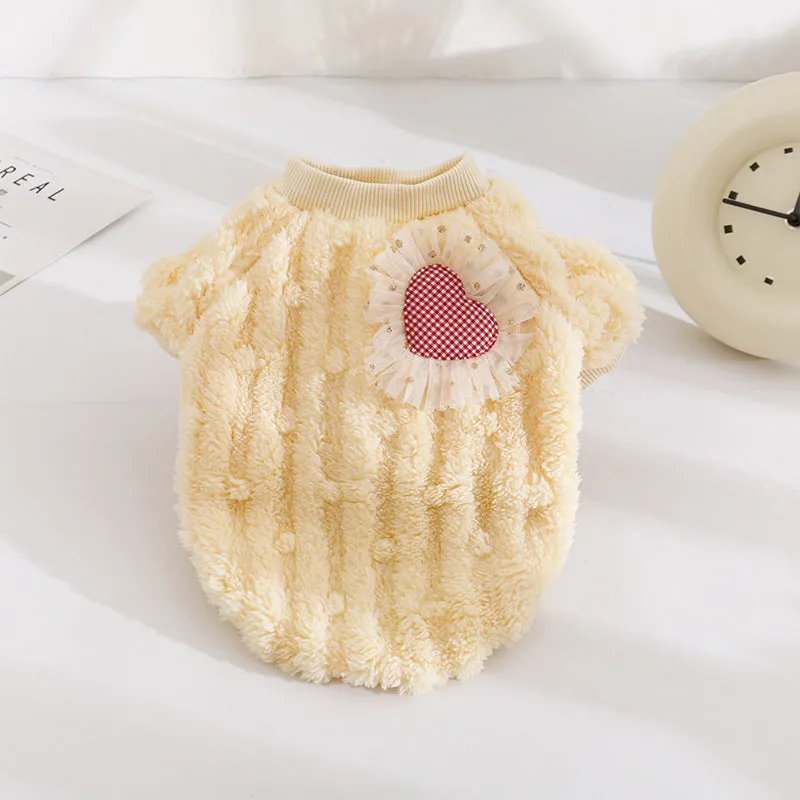 Heart Decoration Plush Pet Vest