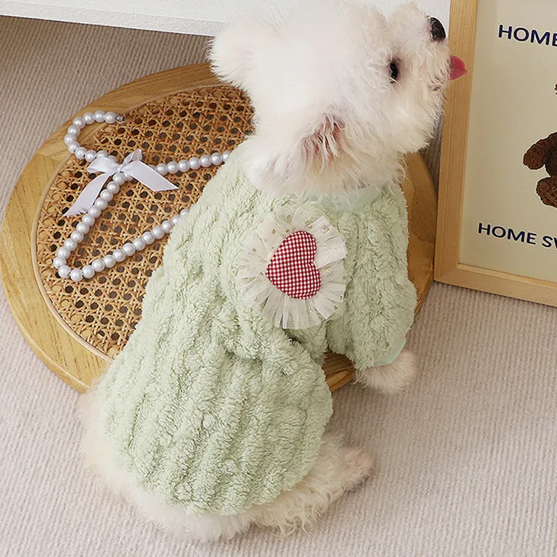 Heart Decoration Plush Pet Vest