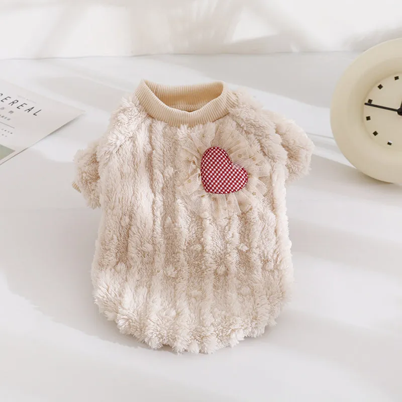 Heart Decoration Plush Pet Vest