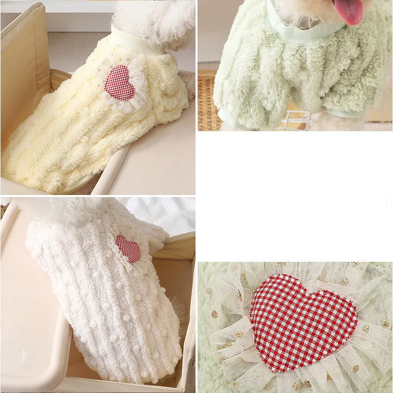 Heart Decoration Plush Pet Vest