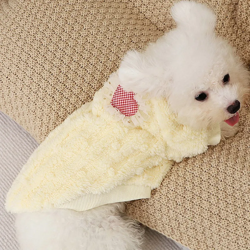 Heart Decoration Plush Pet Vest