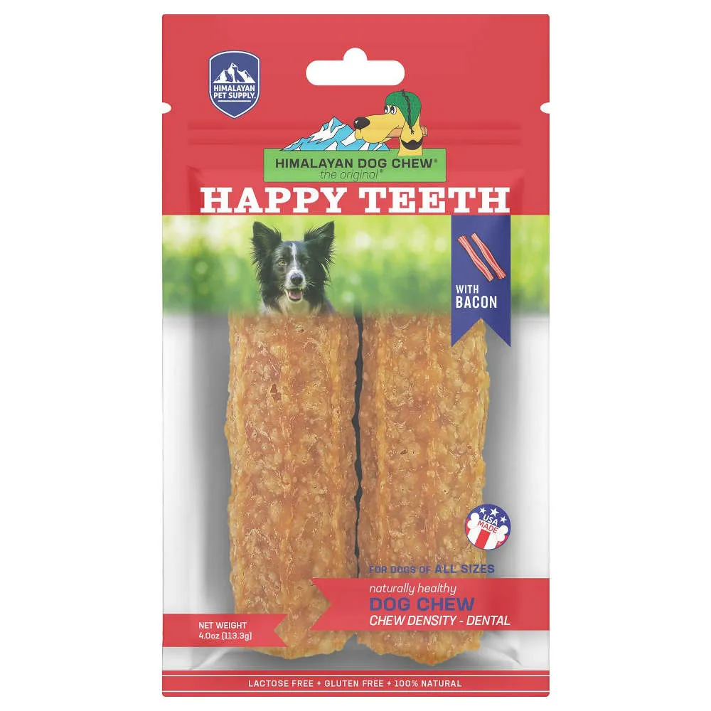Himalayan Dog Chew Happy Teeth Dog Treats (Bacon) 4oz