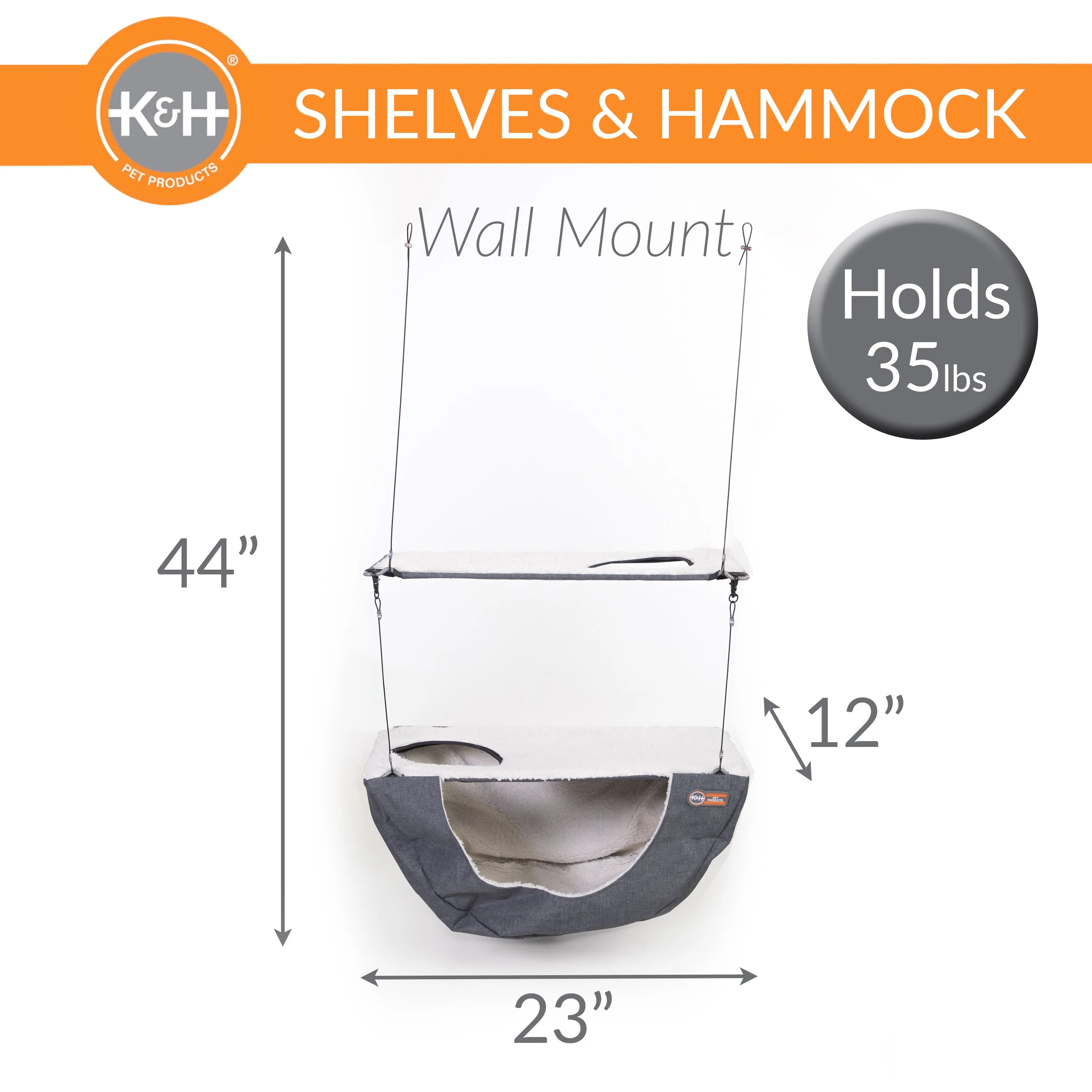 K&H Wall Mount Cat Shelf & Cat Hammock