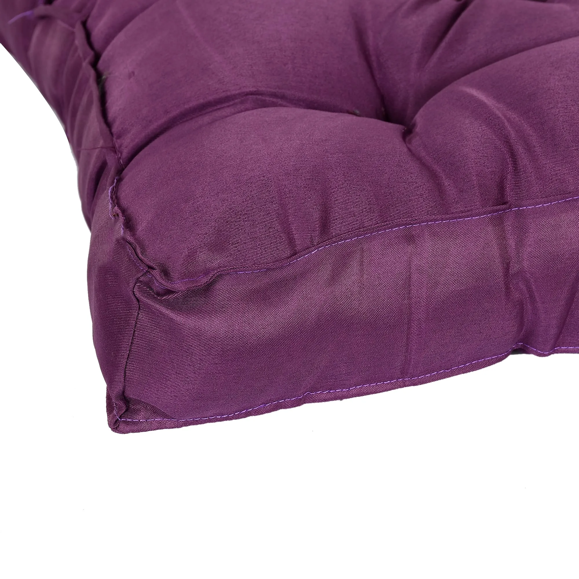 Kuber Industries Microfiber Square Chair Pad Seat Cushion for Car Pad, Office Chair, Indoor/Outdoor, Dining Living Room, Kitchen-Pack of 2, 18 * 18 Inch (Purple)