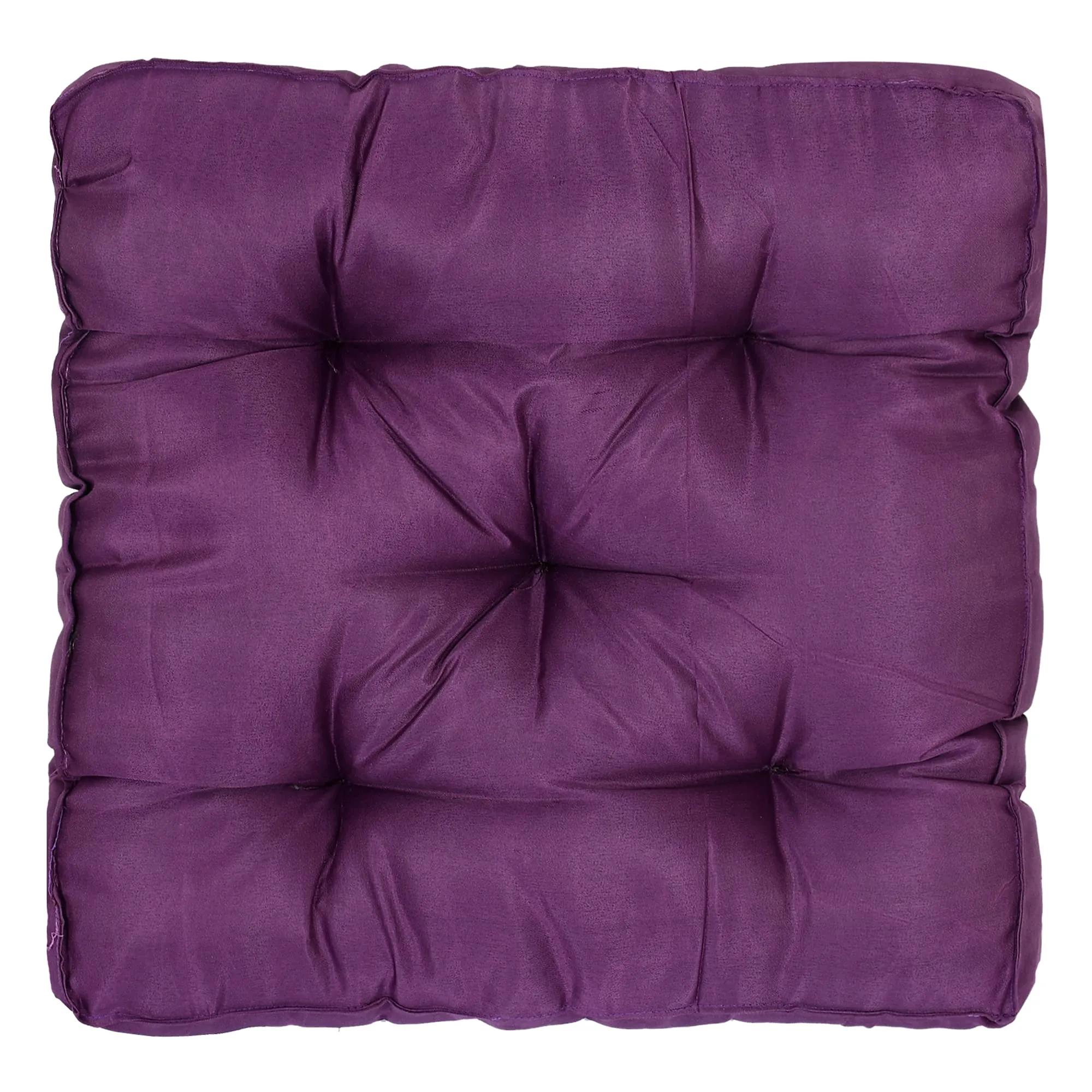 Kuber Industries Microfiber Square Chair Pad Seat Cushion for Car Pad, Office Chair, Indoor/Outdoor, Dining Living Room, Kitchen-Pack of 2, 18 * 18 Inch (Purple)
