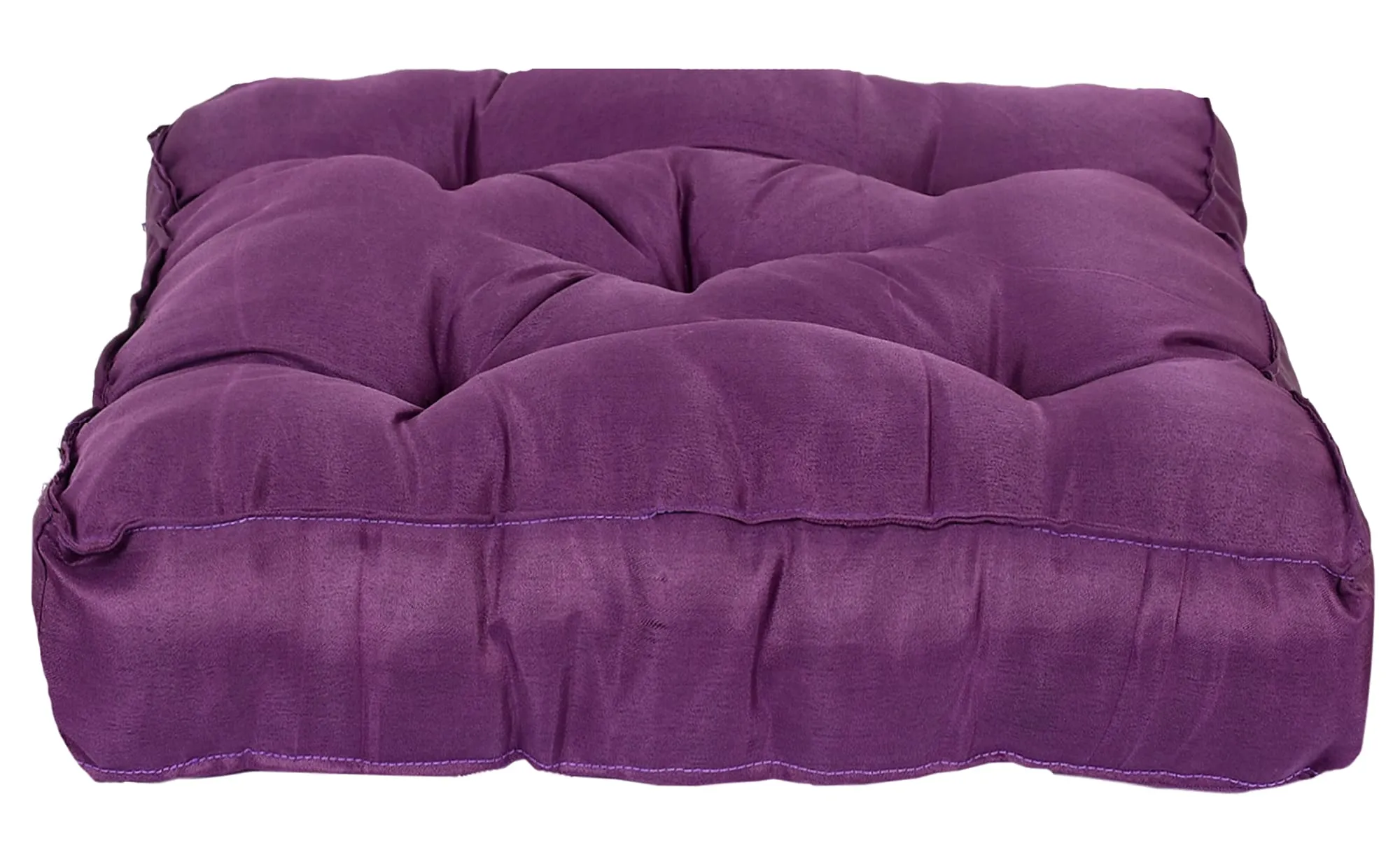 Kuber Industries Microfiber Square Chair Pad Seat Cushion for Car Pad, Office Chair, Indoor/Outdoor, Dining Living Room, Kitchen-Pack of 2, 18 * 18 Inch (Purple)