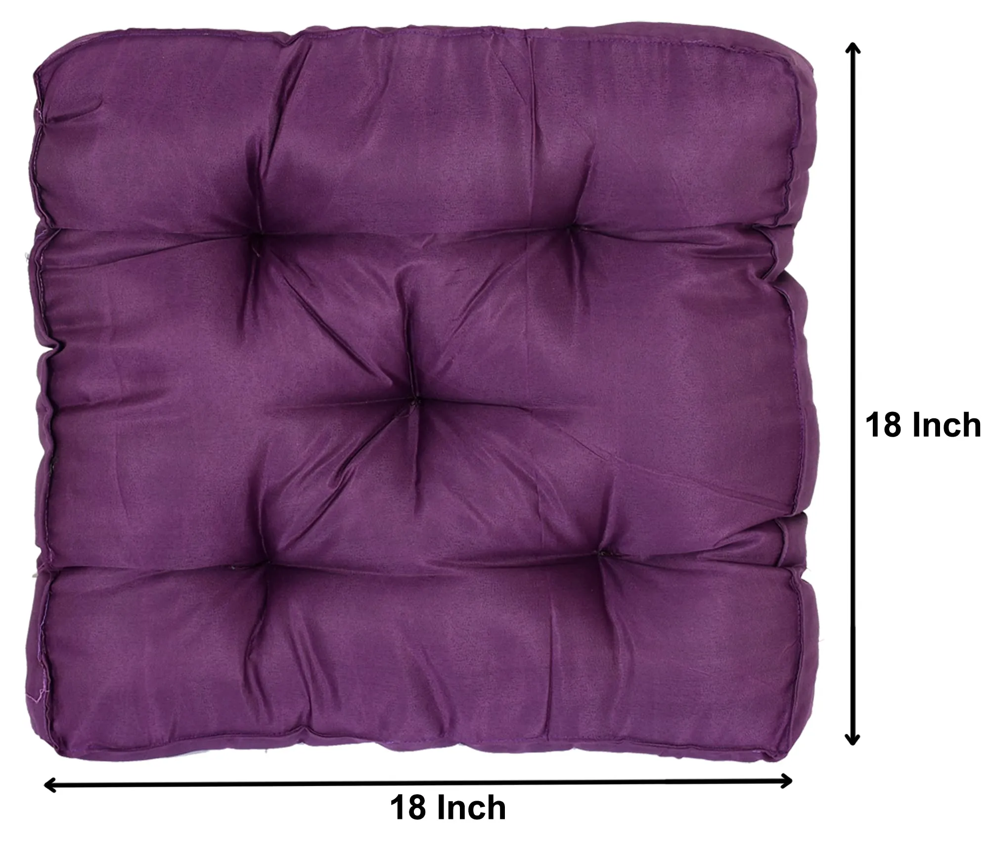 Kuber Industries Microfiber Square Chair Pad Seat Cushion for Car Pad, Office Chair, Indoor/Outdoor, Dining Living Room, Kitchen-Pack of 2, 18 * 18 Inch (Purple)