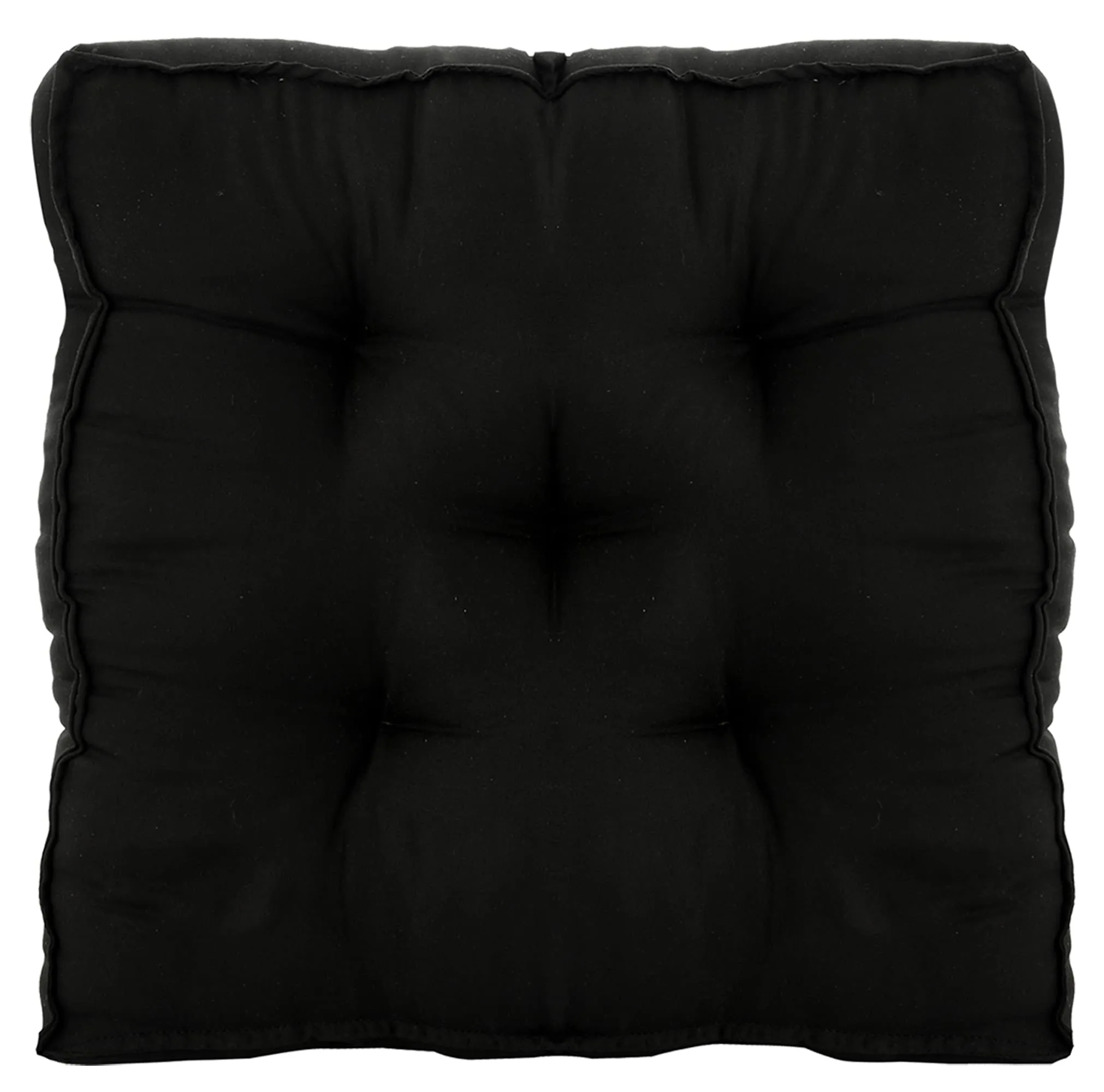 Kuber Industries Microfiber Square Chair Pad Seat Cushion for Car Pad, Office Chair, Indoor/Outdoor, Dining Living Room, Kitchen-Pack of 4, 18 * 18 Inch (Black)