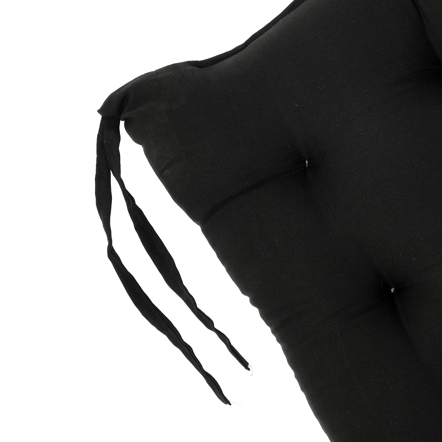 Kuber Industries Microfiber Square Chair Pad/Cushion for Office, Home or Car Sitting with Ties-Pack of 3, 18 * 18 Inch (Black)