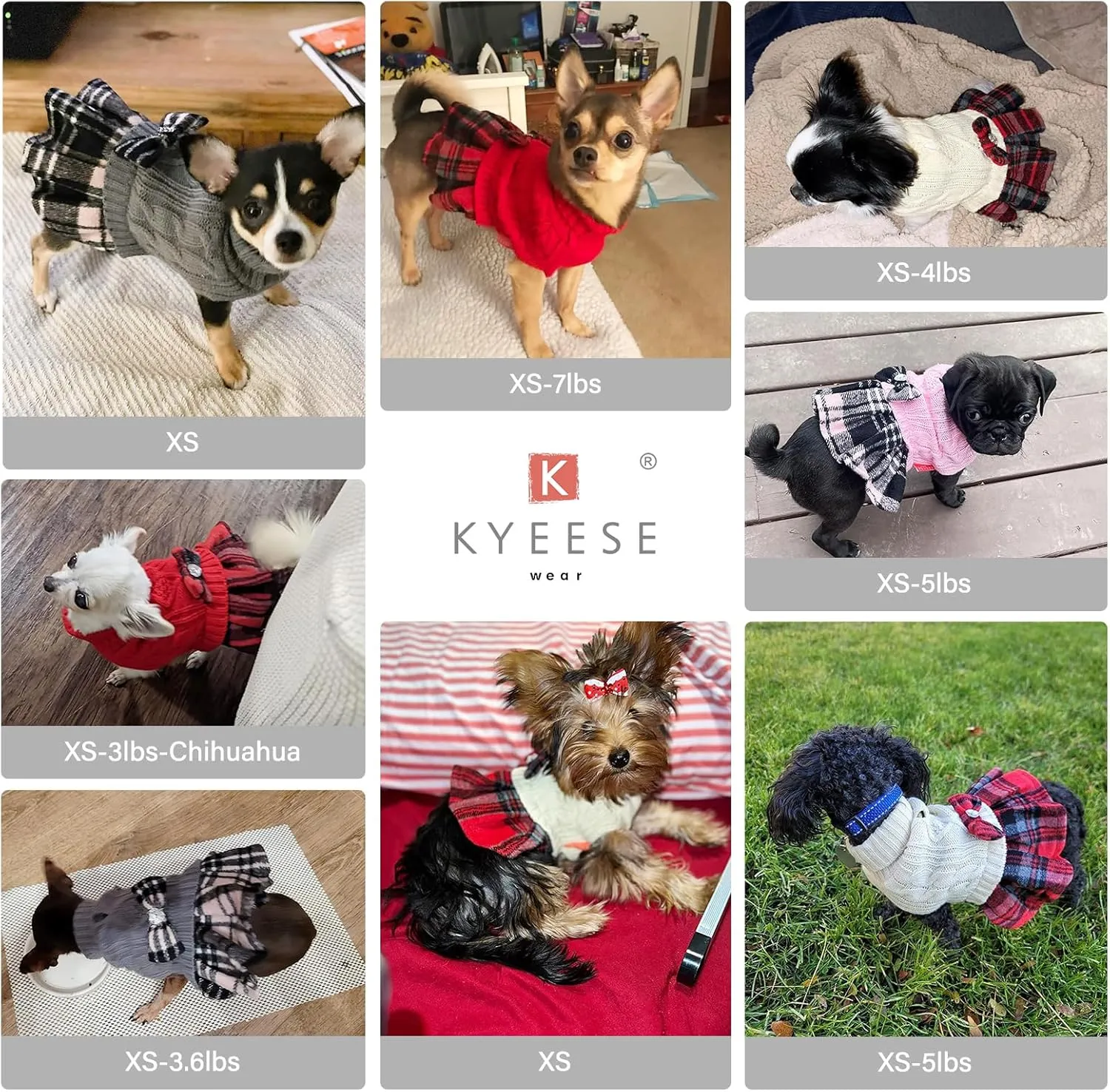 KYEESE Dog Sweaters for Small Dogs Girl Turtleneck Dog Sweater Warm Soft Small Dog Sweater with Bowtie Stretchy Dog Clothes Knitwear Dog Sweater Dress Pullover Dog Coats Puppy Sweater, Pink, X-Small