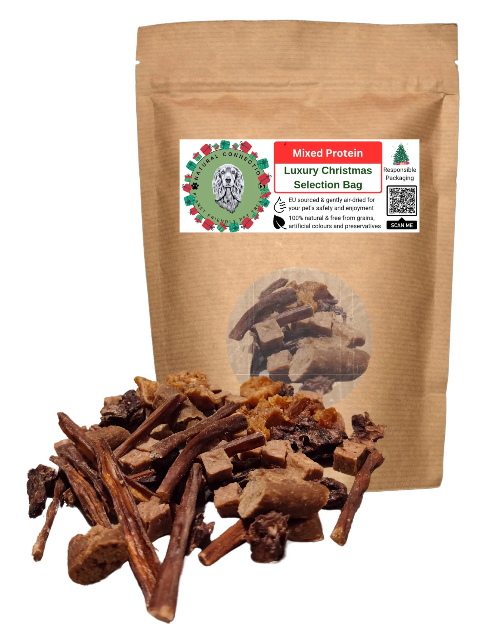 Luxury Christmas Selection Bag | Festive Dog Treat Gift Pack by Natural Connection