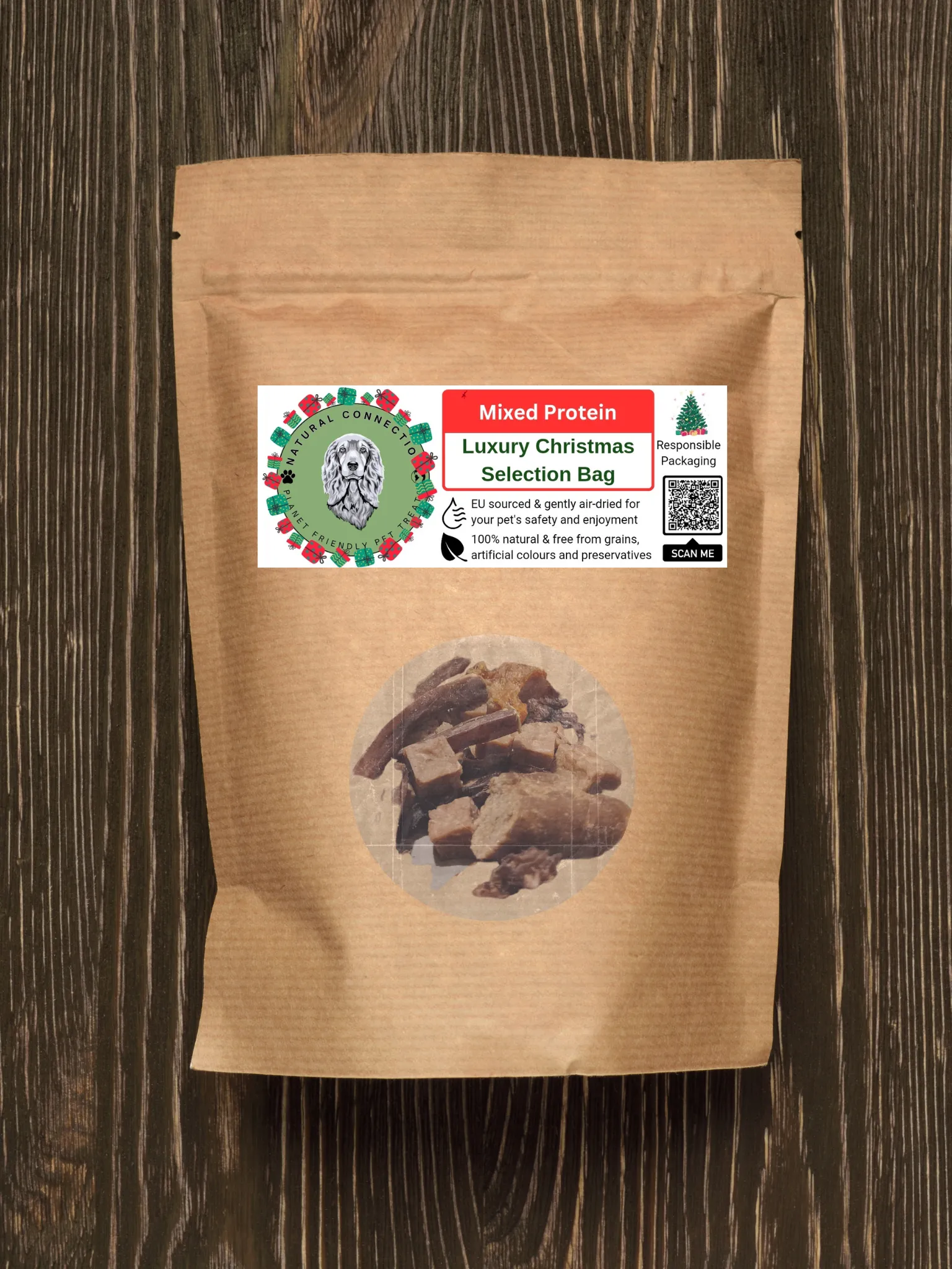 Luxury Christmas Selection Bag | Festive Dog Treat Gift Pack by Natural Connection