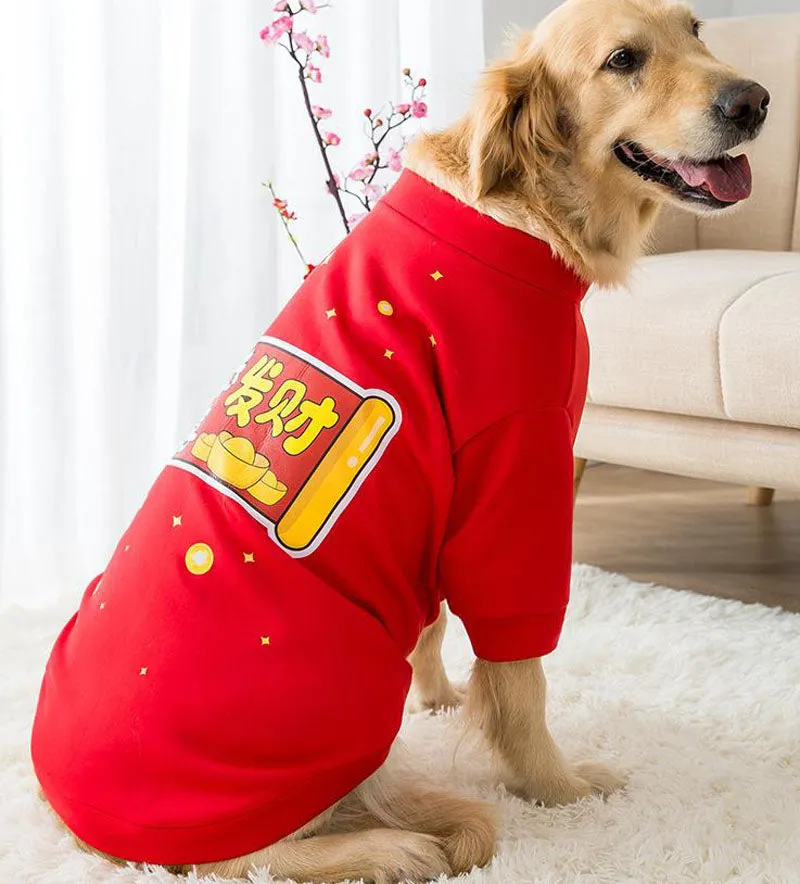 New Year Festive Festive Medium and Large Dog Pet Warm Sweatshirt