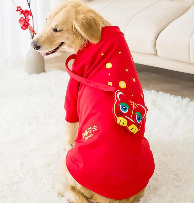 New Year Festive Festive Medium and Large Dog Pet Warm Sweatshirt