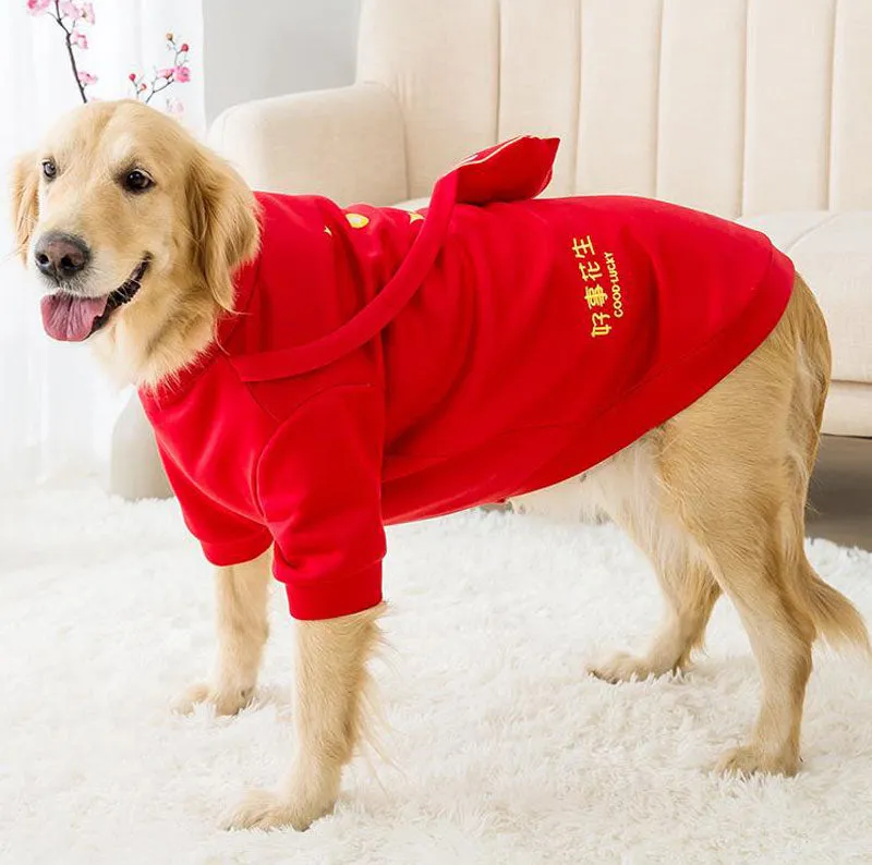 New Year Festive Festive Medium and Large Dog Pet Warm Sweatshirt