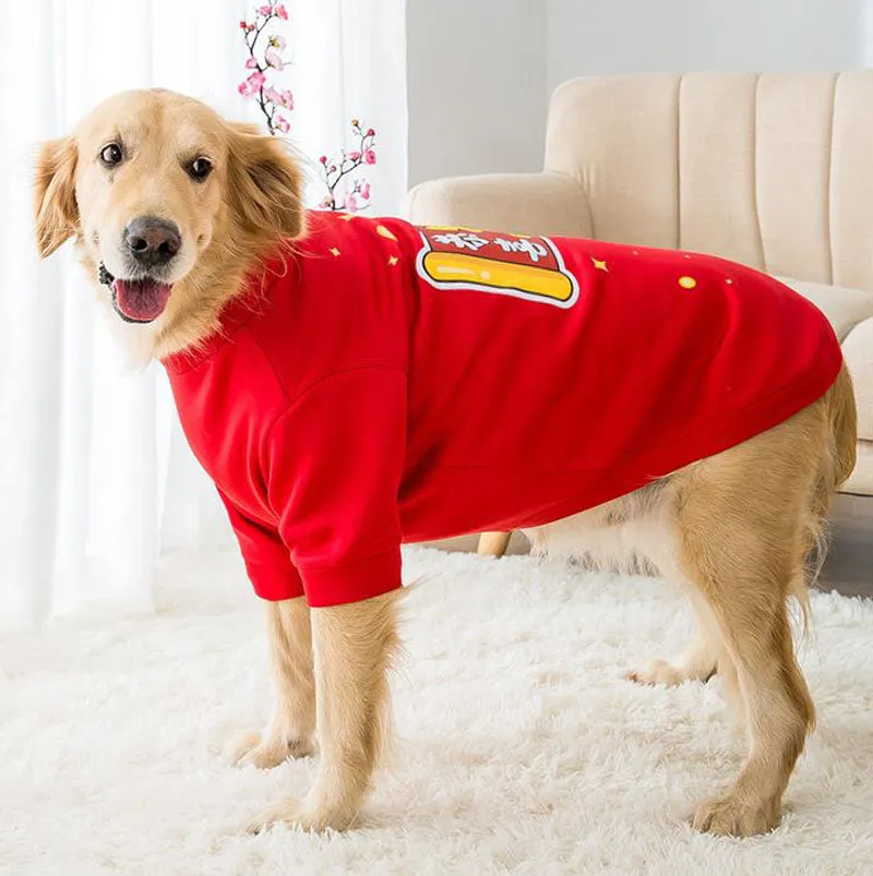 New Year Festive Festive Medium and Large Dog Pet Warm Sweatshirt